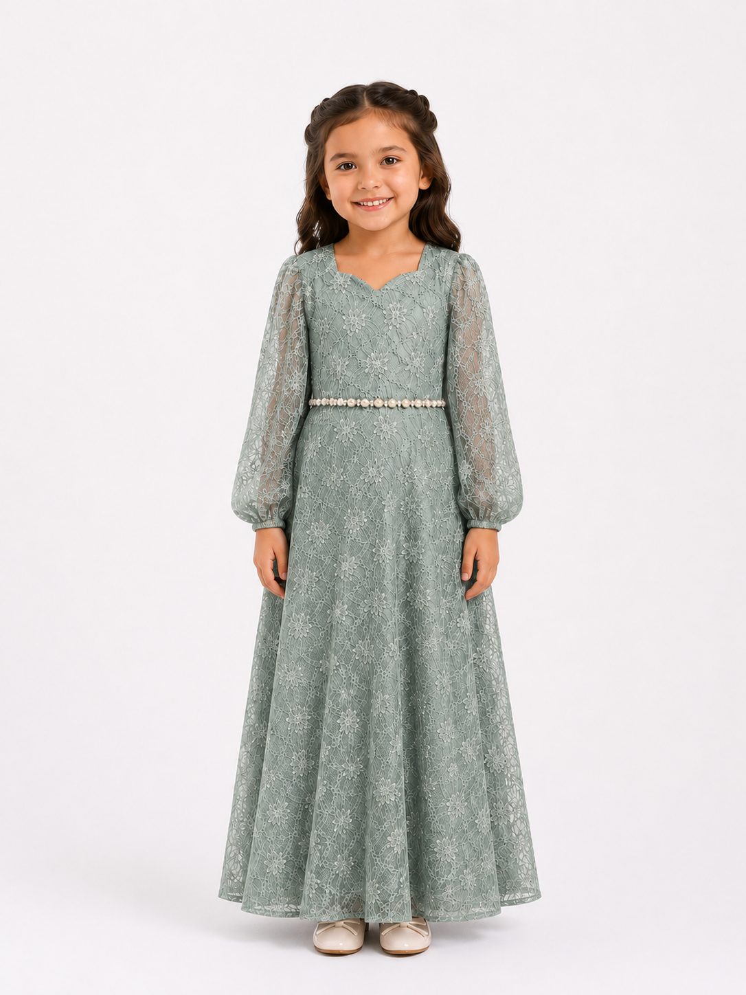 Floral Embroidered Lace Grace Gown