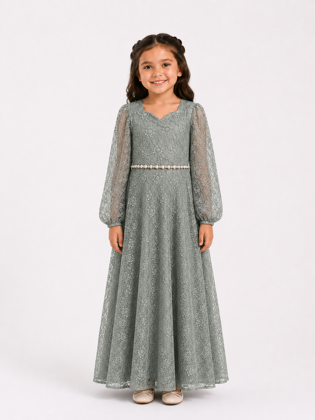 Floral Embroidered Lace Grace Gown