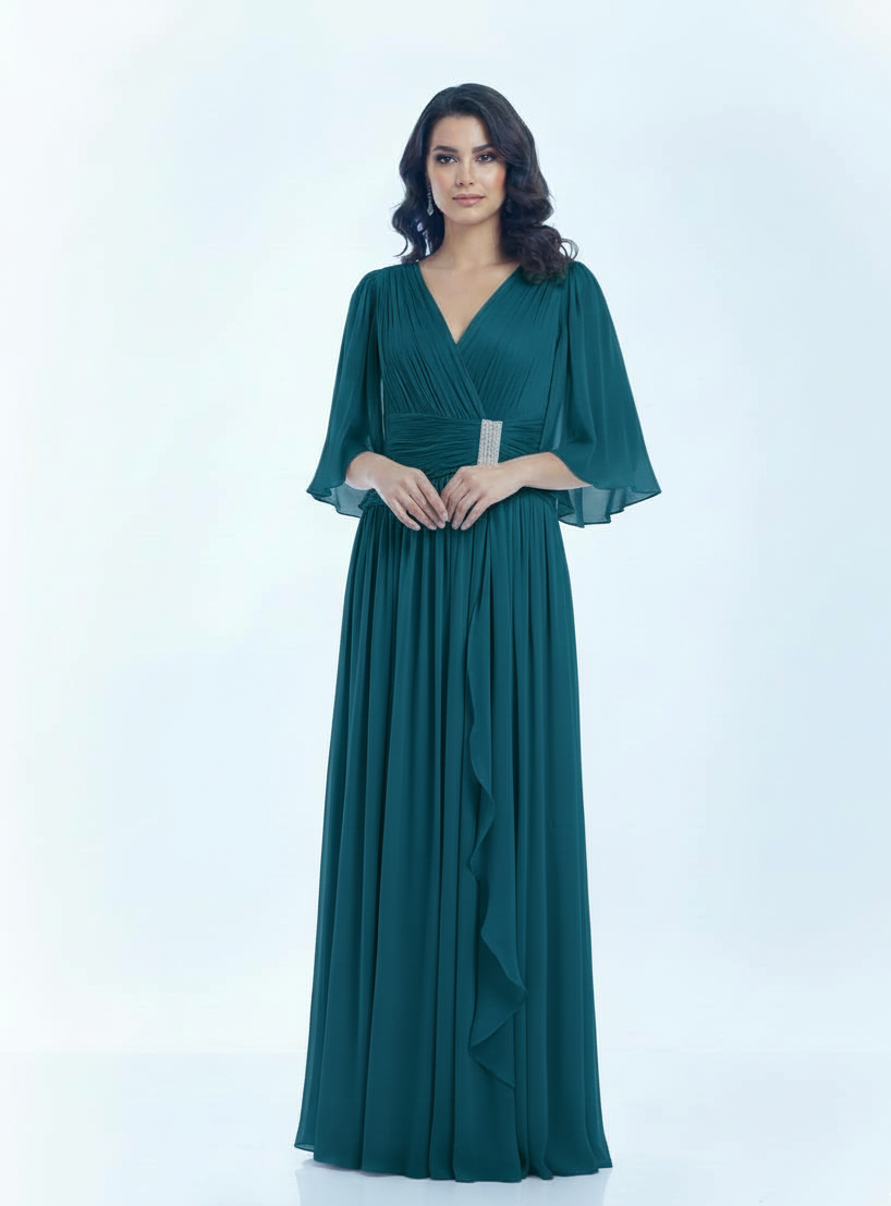 Flutter Sleeve Chiffon Dress.