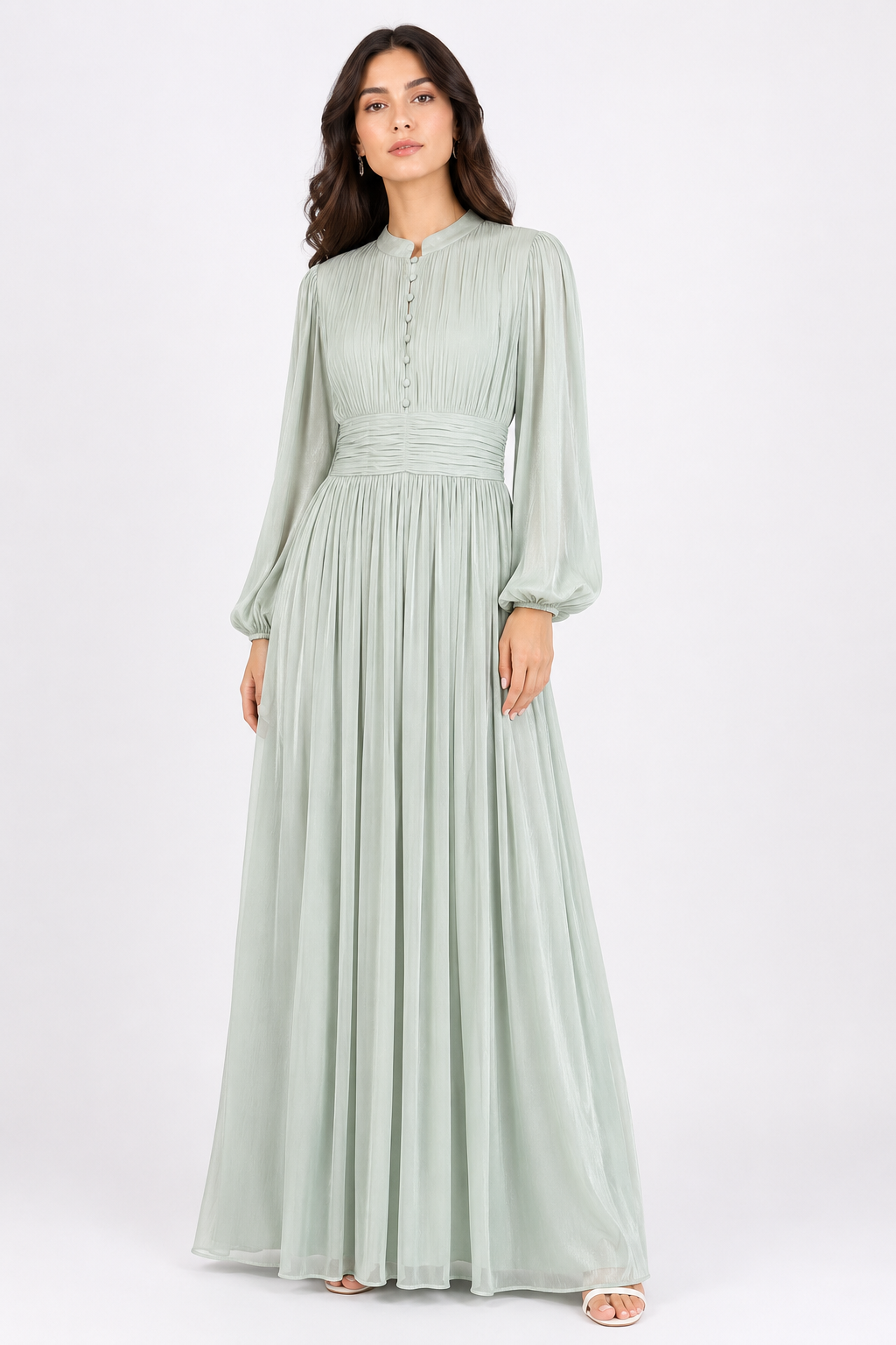 Coral Blush Pleated Rosie Maxi Dress