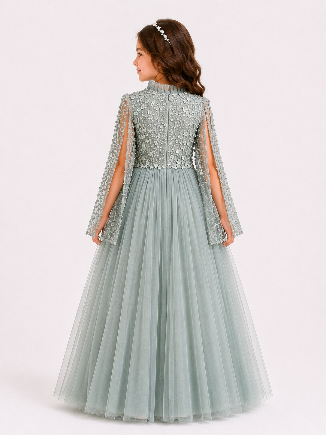 Floral Sequin Embroidered Lace Couture