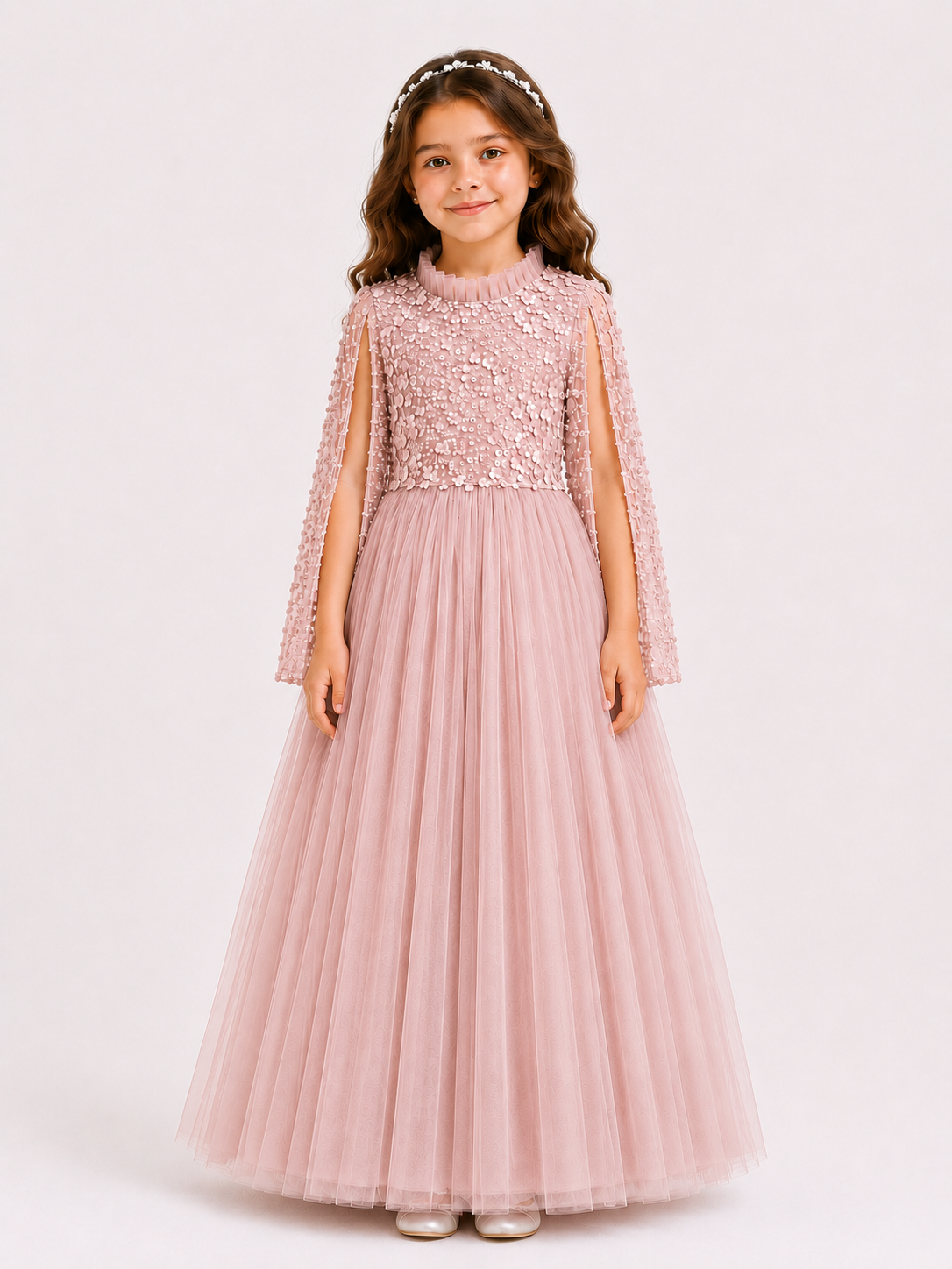 Floral Sequin Embroidered Lace Couture