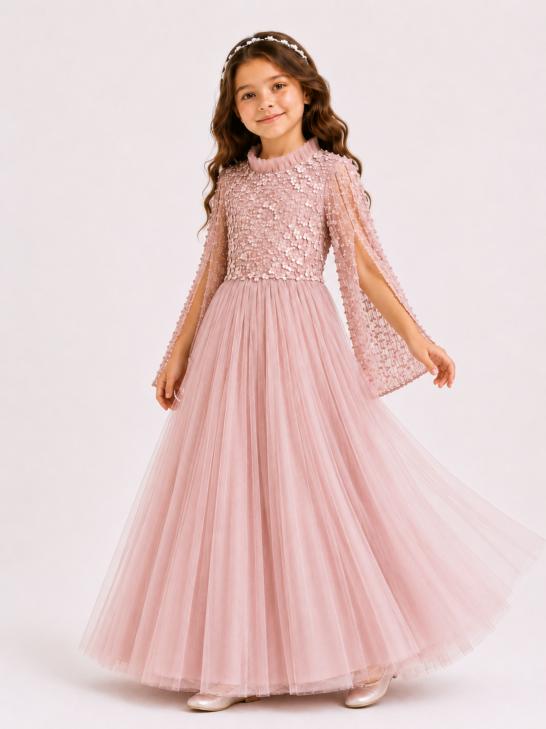 Floral Sequin Embroidered Lace Couture