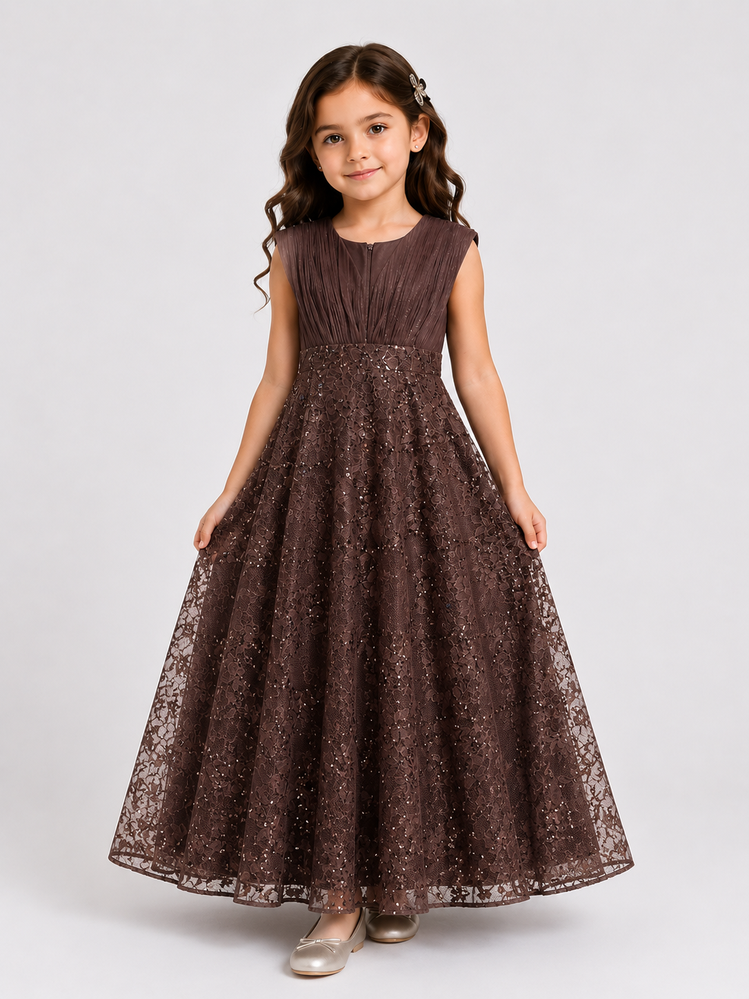 Floral Lace Sparkle Party Dress