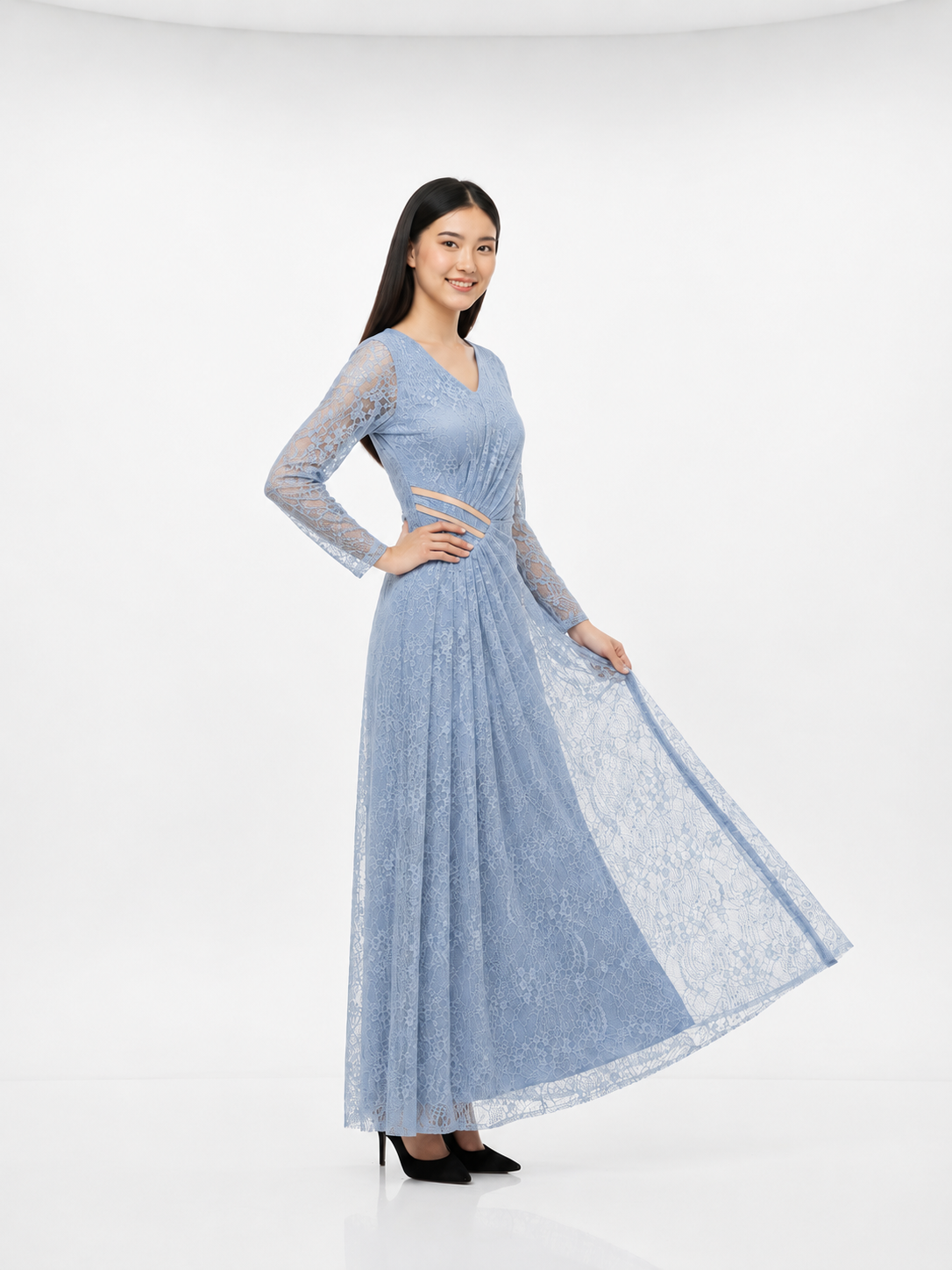 Kristy Lace V-Neck Maxi Dress