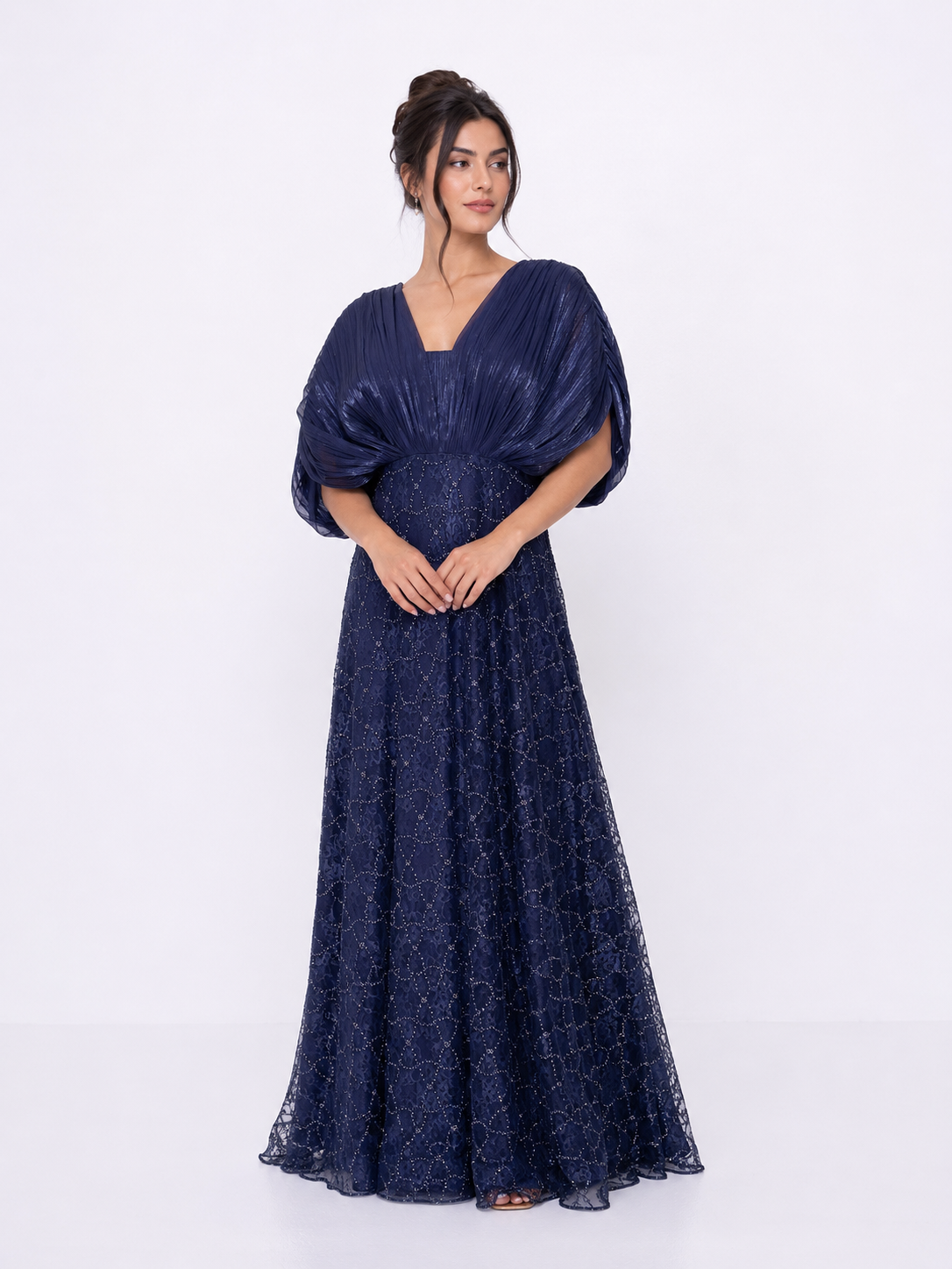 Draped Rosie Bodice Lace Gown