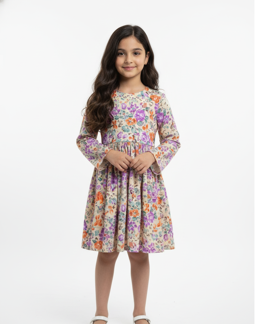 Girls Floral Printed chiffon Dress