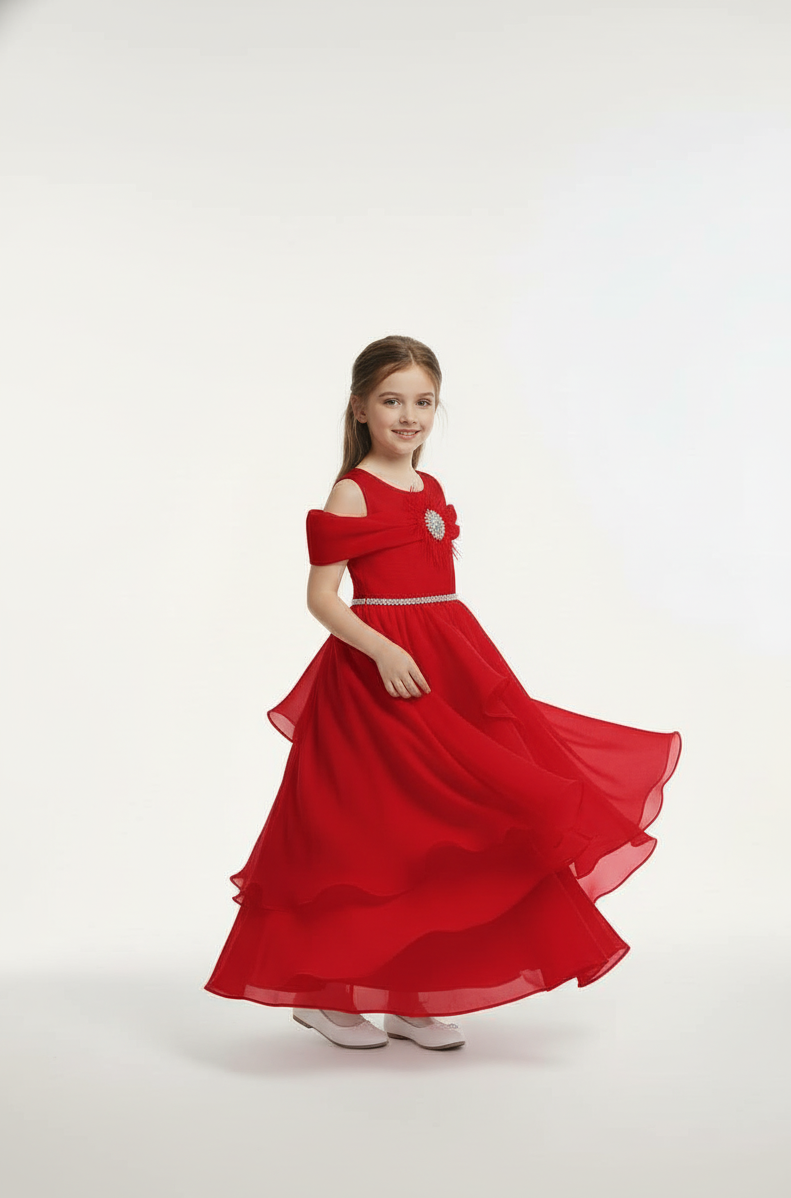 Embellished Off-Shoulder Tulle Occasion Gown