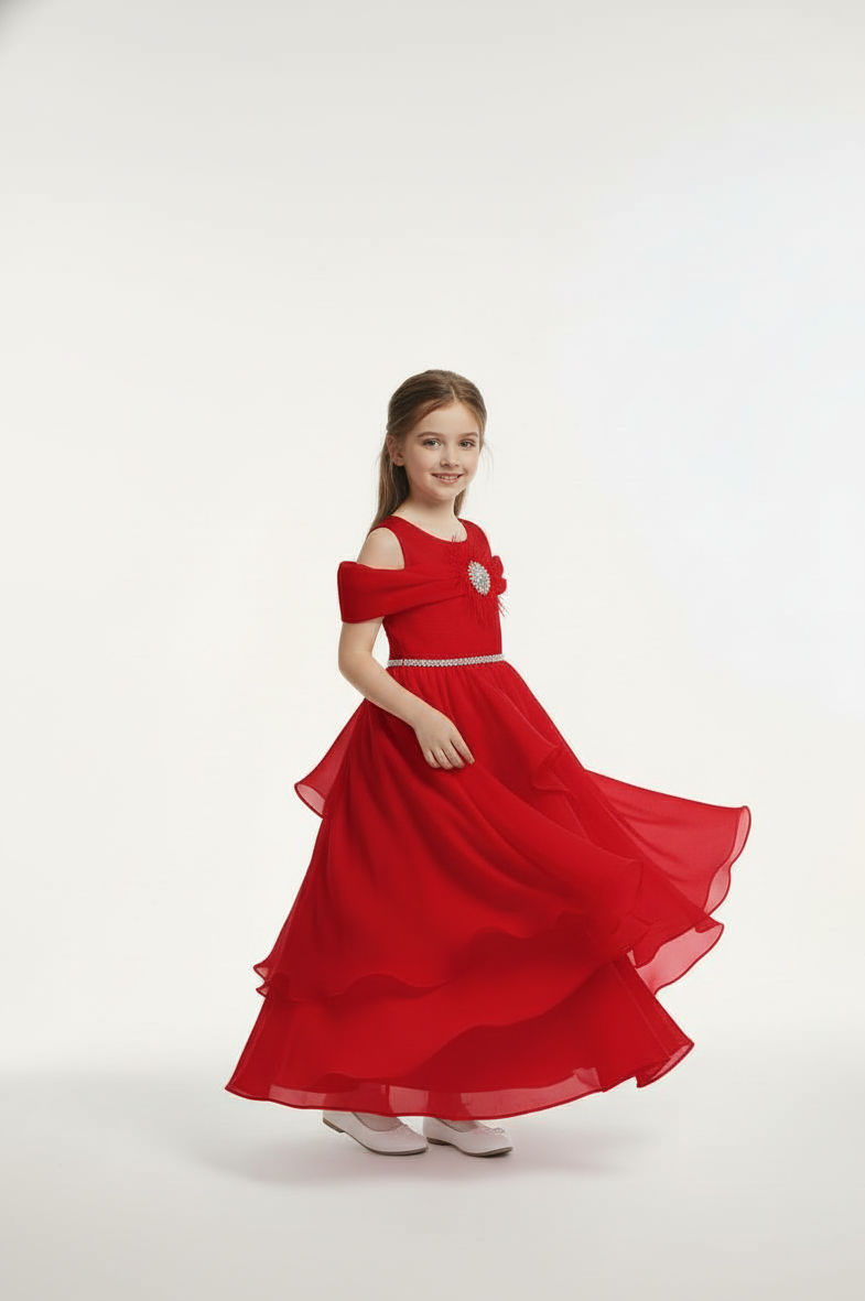 Embellished Off-Shoulder Tulle Occasion Gown