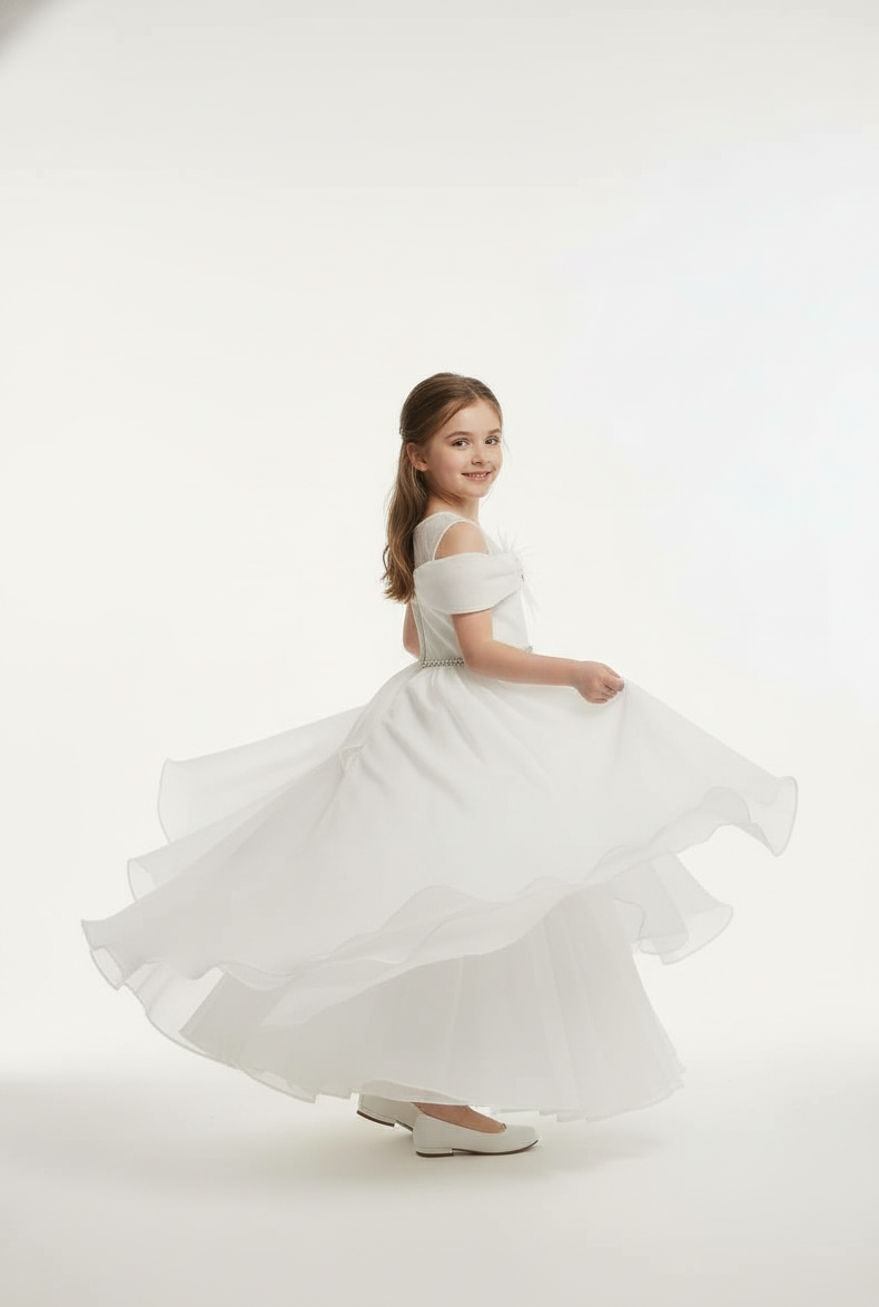 Embellished Off-Shoulder Tulle Occasion Gown