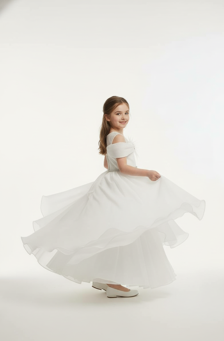 Embellished Off-Shoulder Tulle Occasion Gown
