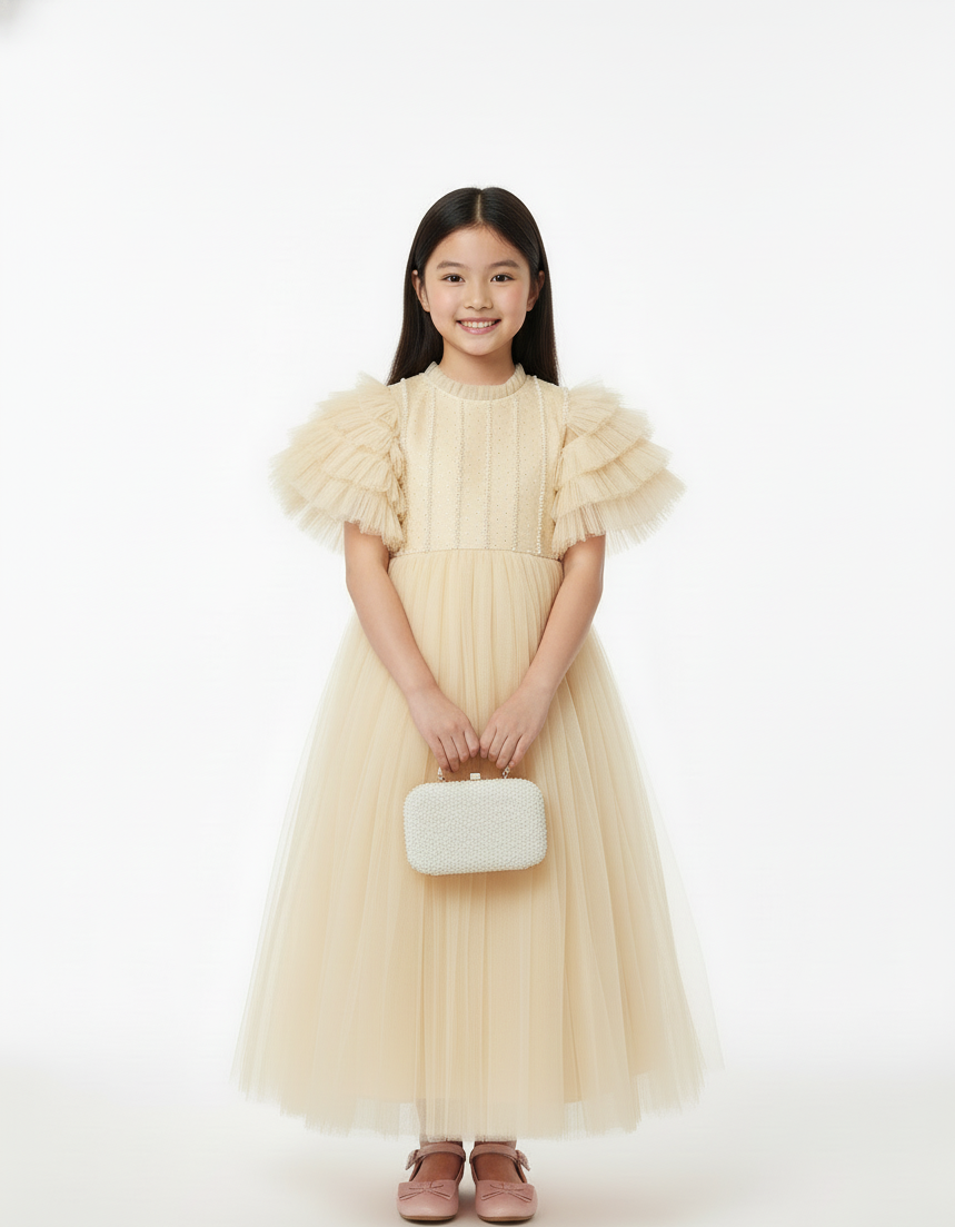 Tiered Tulle Ruffle Occasion Gown