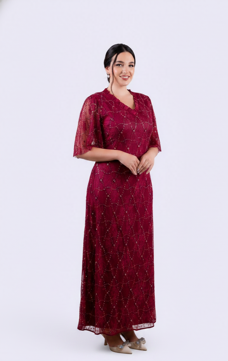 Beaded Lace Maxi Dress.