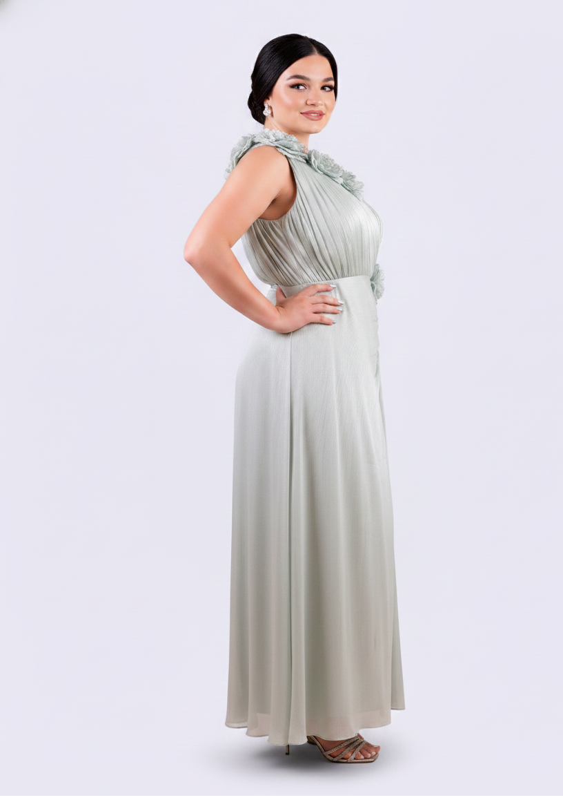 Rosette One Shoulder Dress.