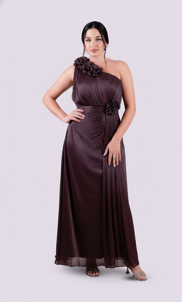 Rosette One Shoulder Dress.
