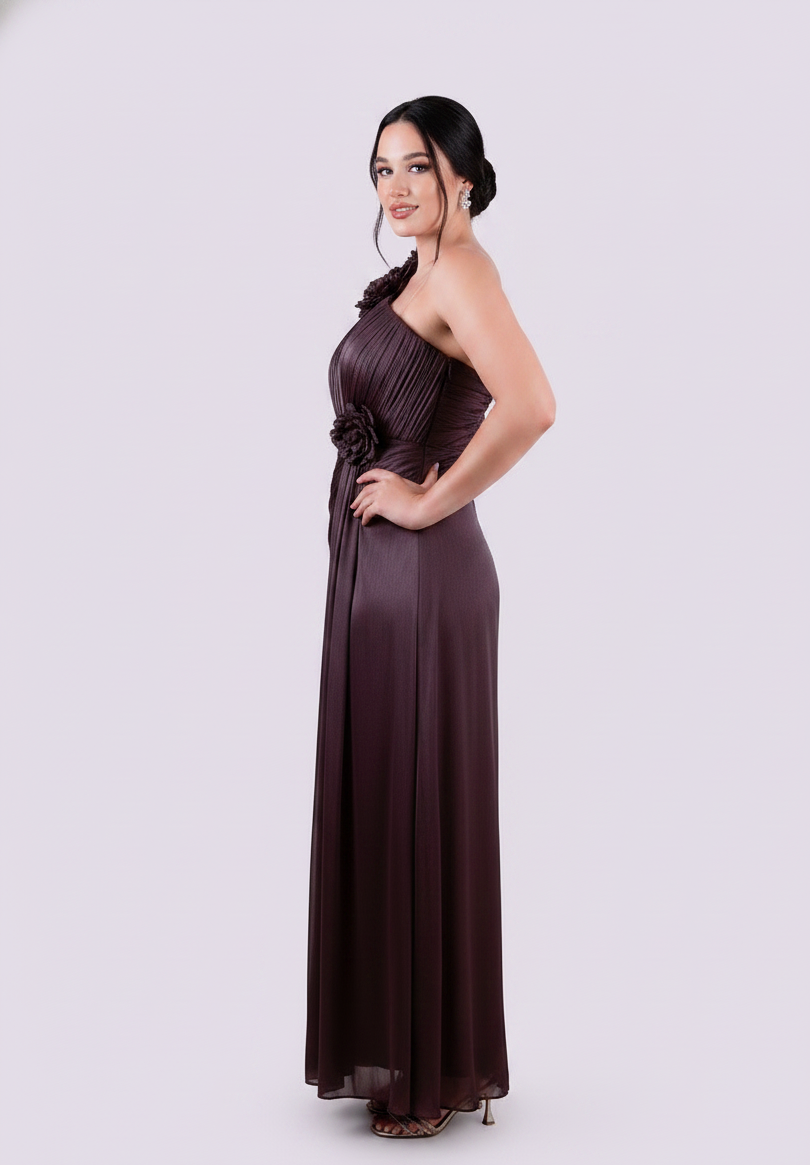Rosette One Shoulder Dress.
