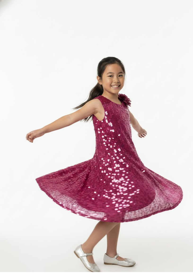 Sleeveless Royal Sequin Shift Dress