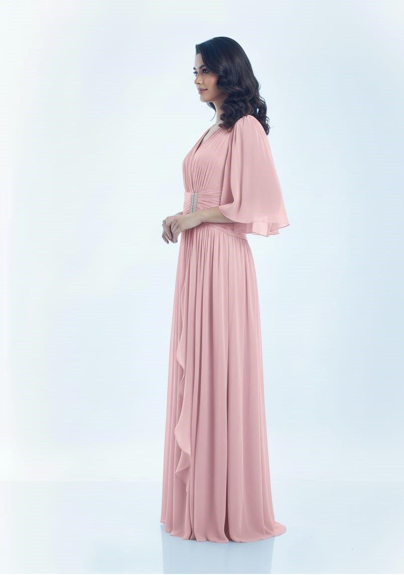 Flutter Sleeve Chiffon Dress.