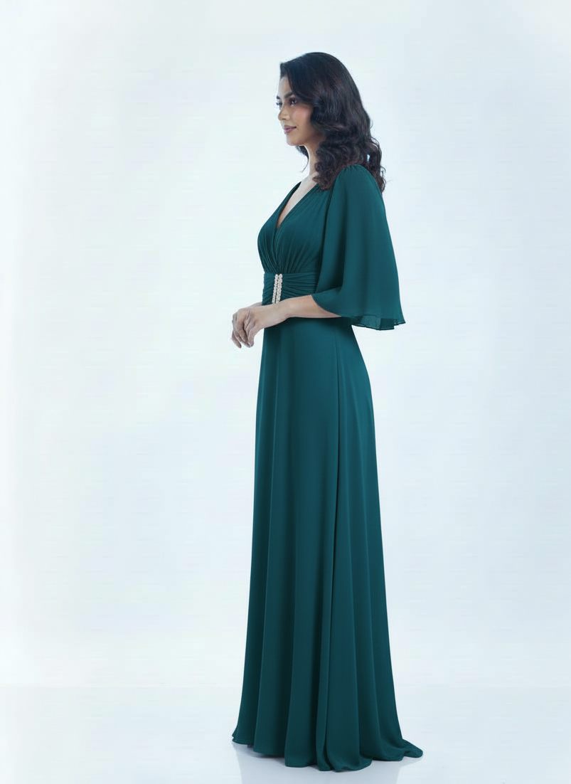 Flutter Sleeve Chiffon Dress.