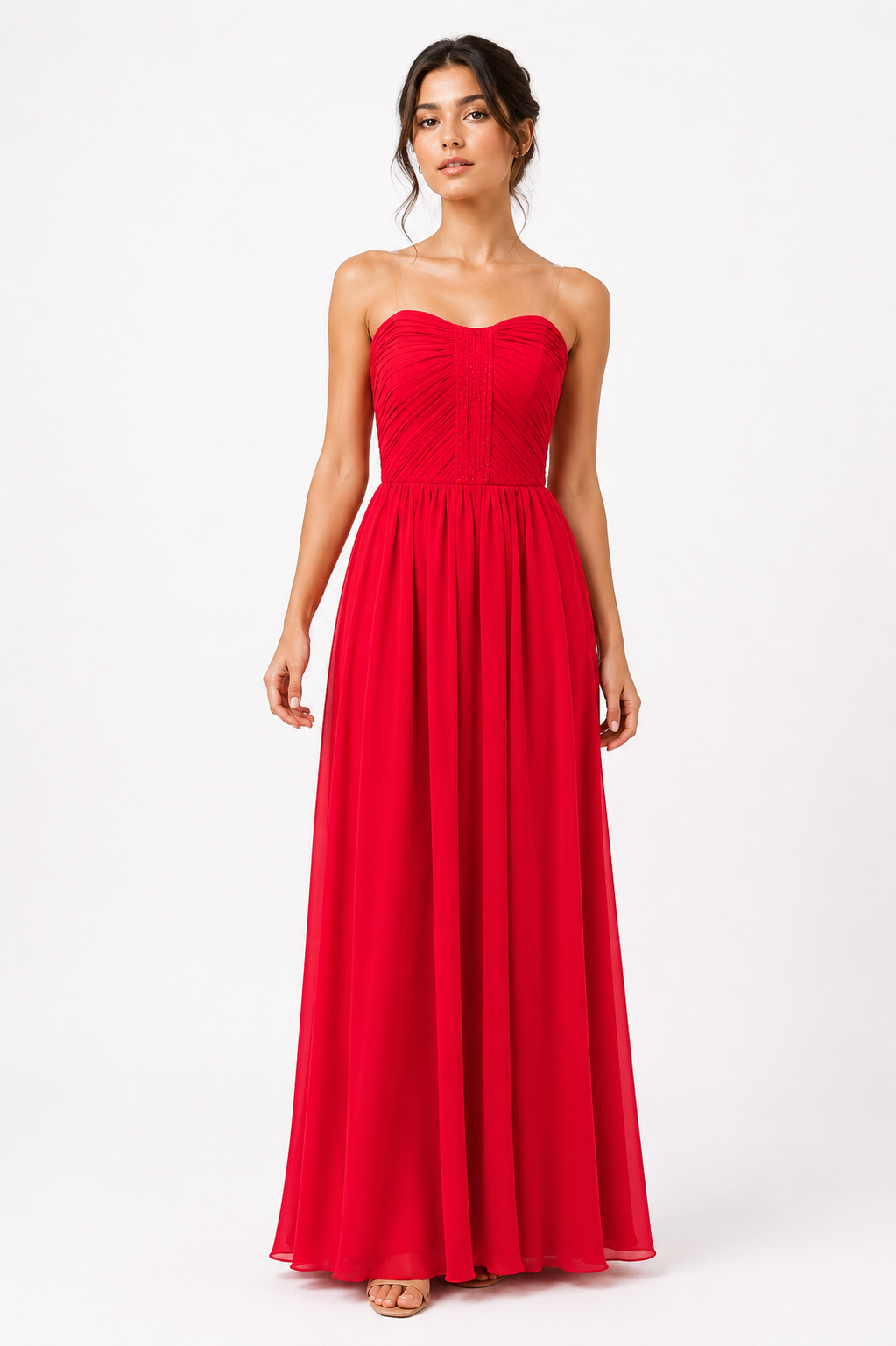 Royal Amethyst Pleated Chiffon Maxi Dress