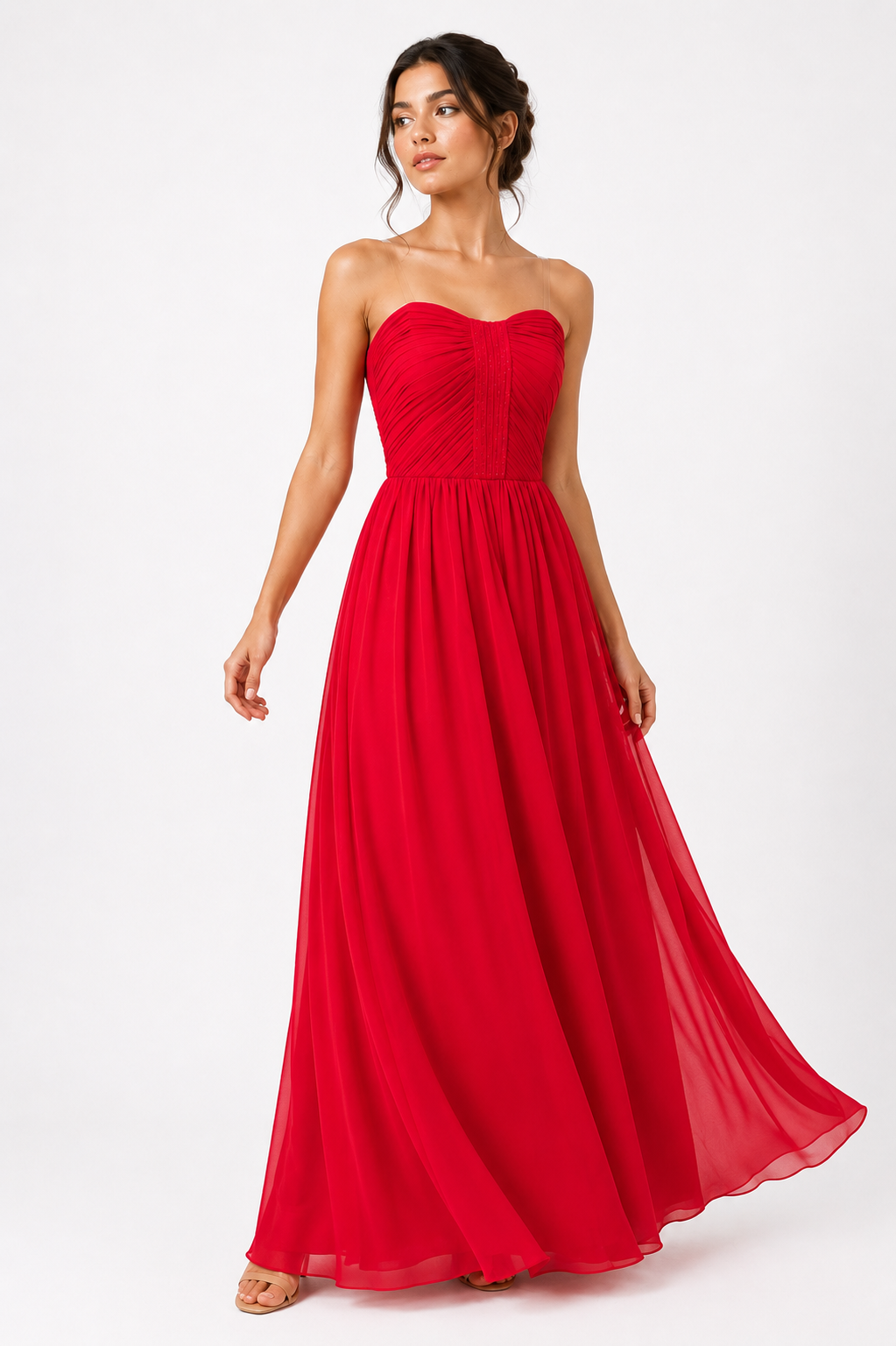 Royal Amethyst Pleated Chiffon Maxi Dress