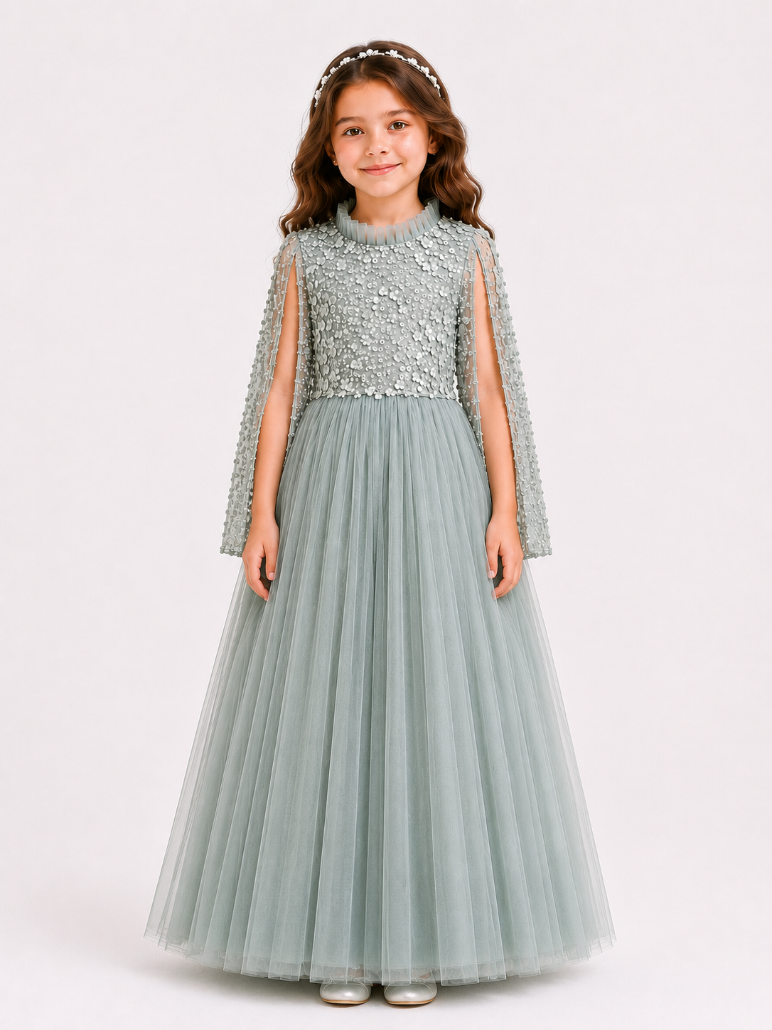 Floral Sequin Embroidered Lace Couture