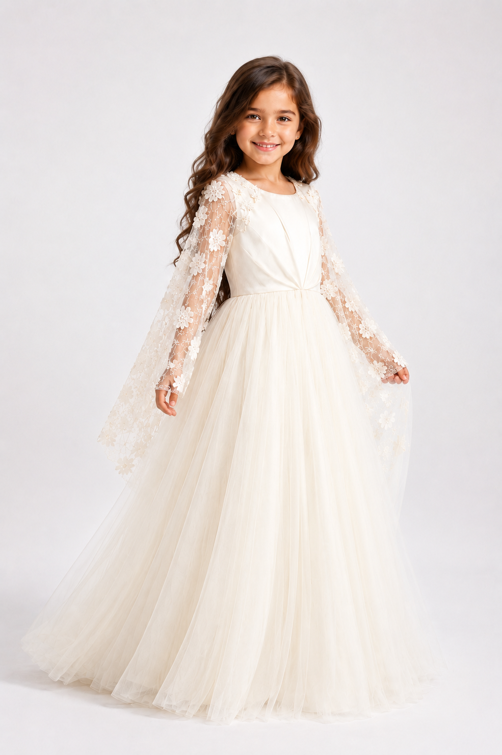 Enchanted Petal Cape Gown
