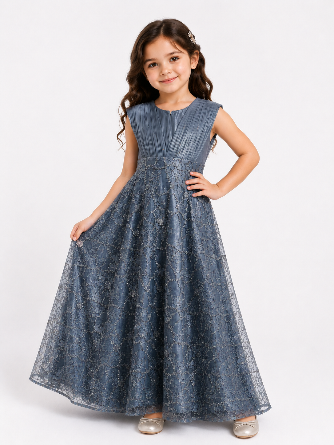 Floral Lace Sparkle Party Dress