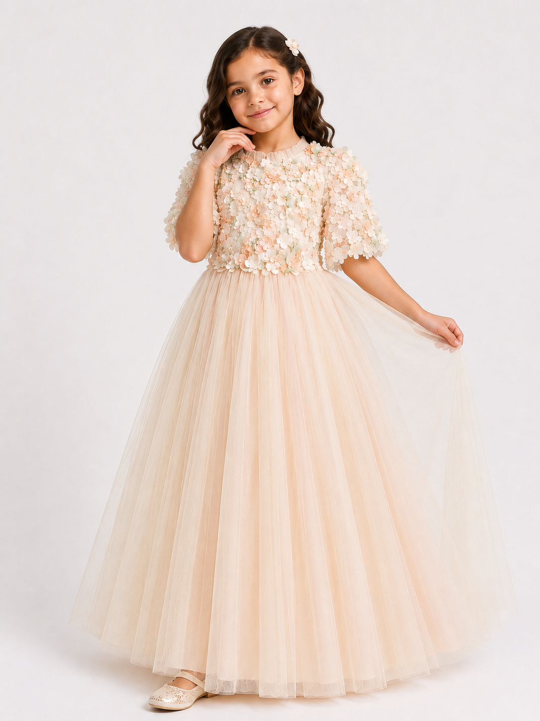 Floral Blossom Tulle Princess Dress