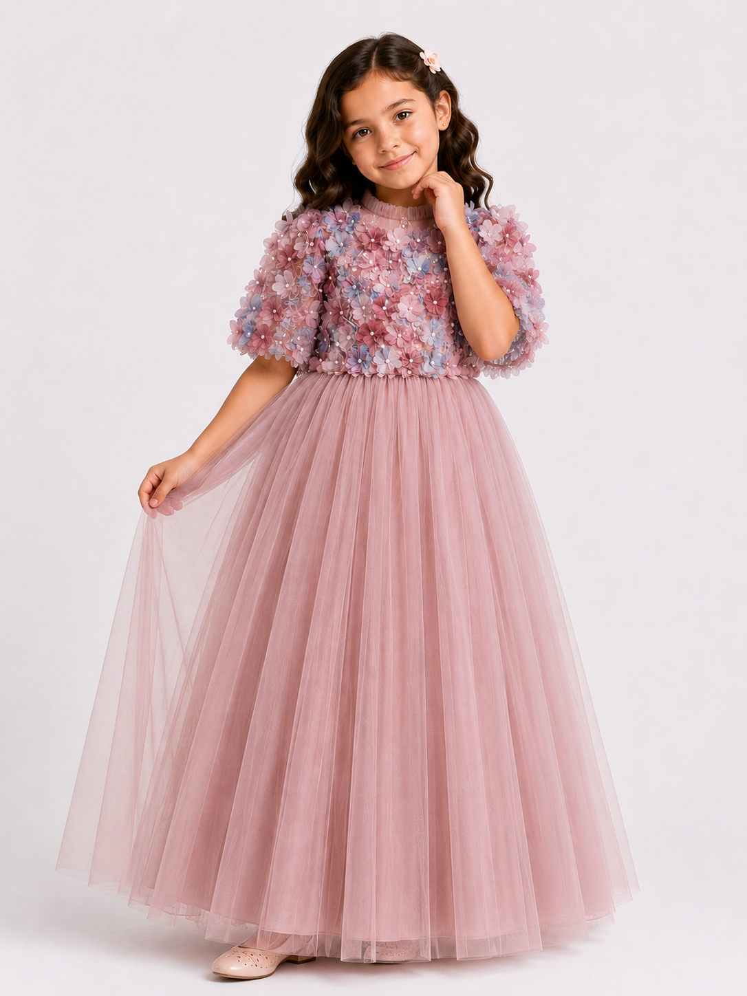 Floral Blossom Tulle Princess Dress