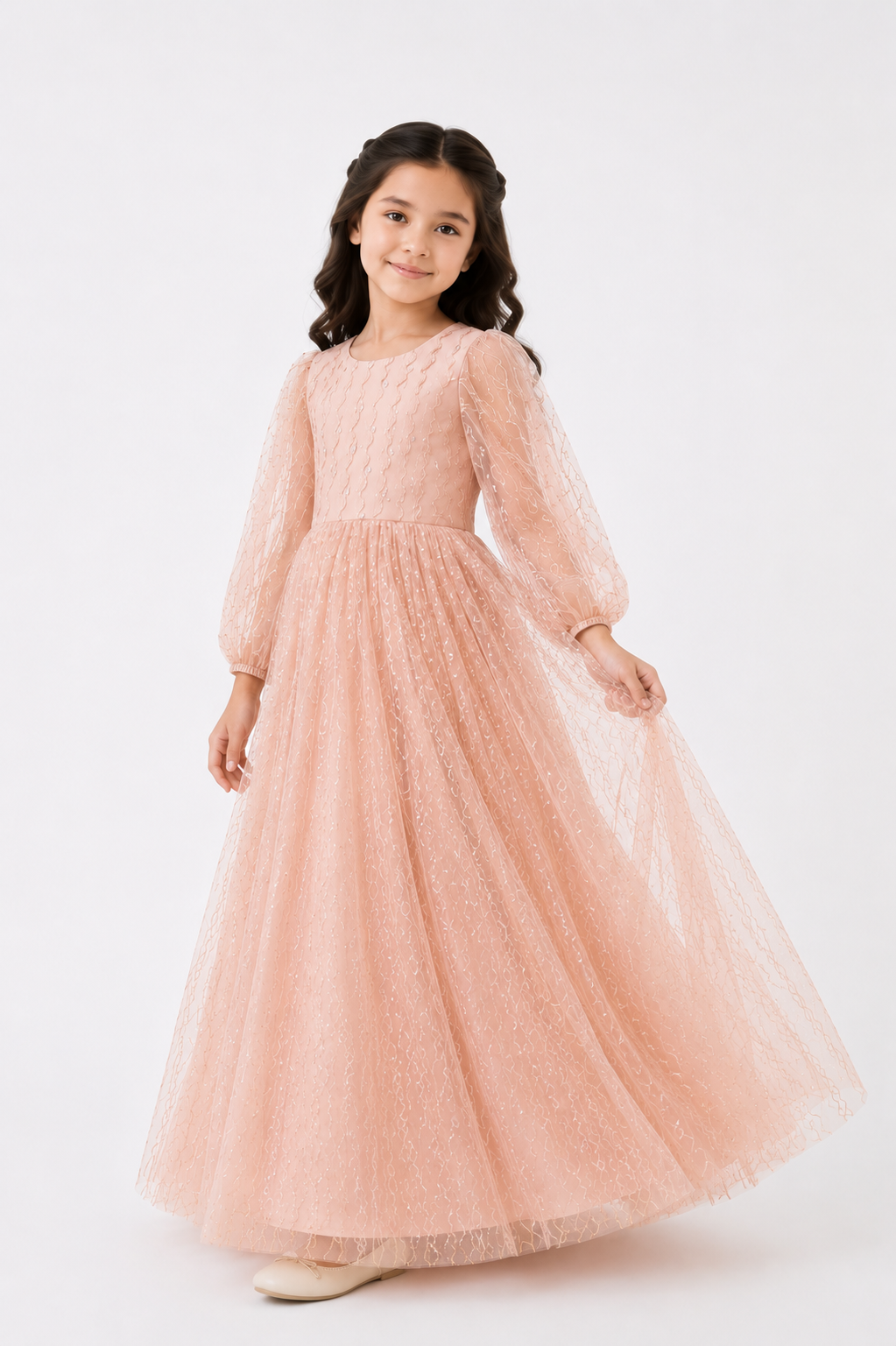 Golden Blush Princess Tulle Gown