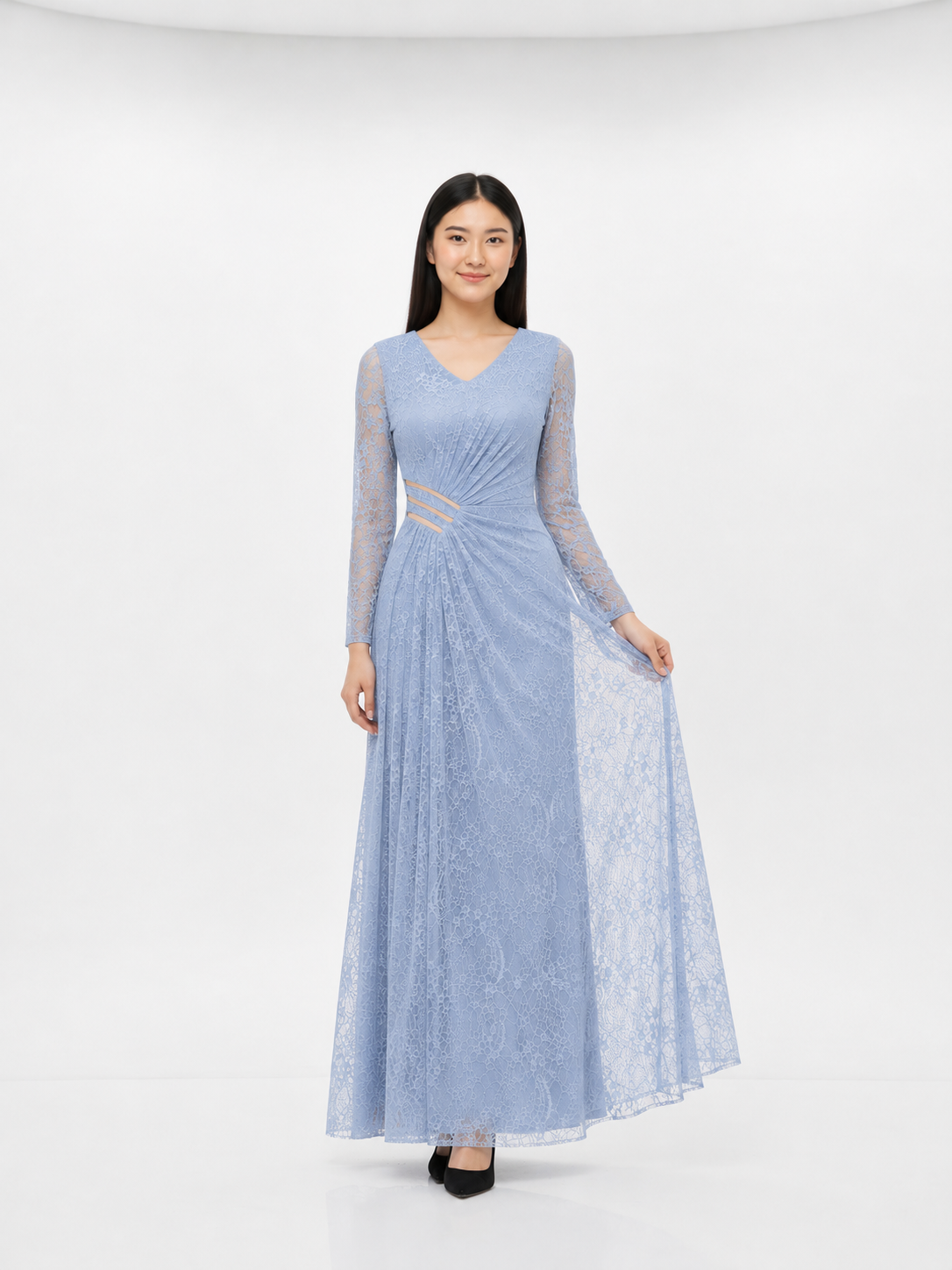 Kristy Lace V-Neck Maxi Dress
