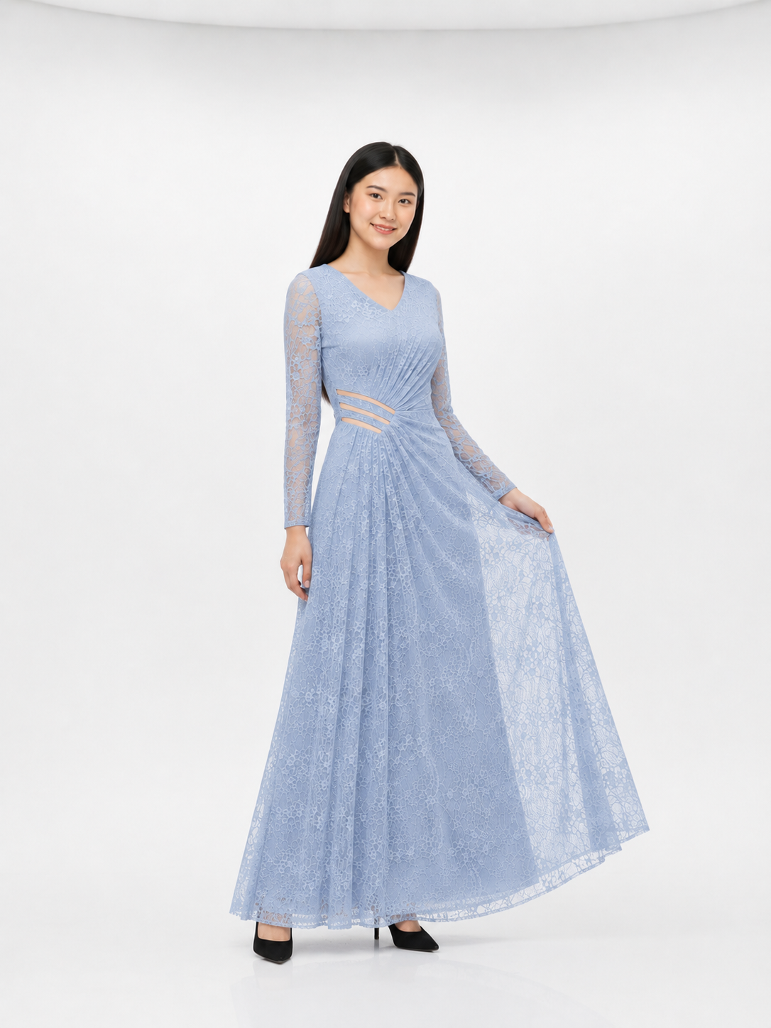 Kristy Lace V-Neck Maxi Dress