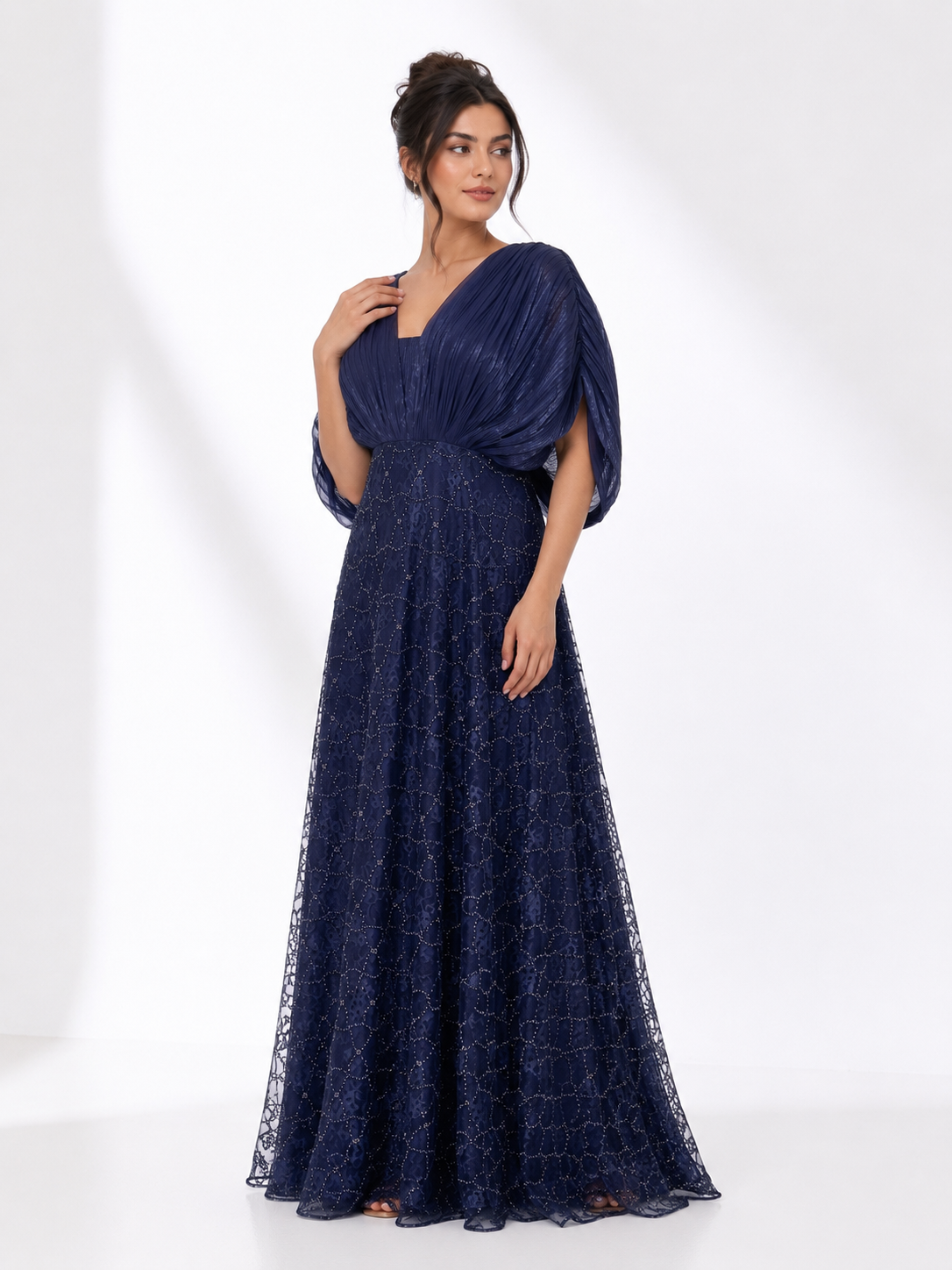 Draped Rosie Bodice Lace Gown