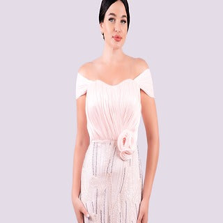 mbroidered Off Shoulder Gown