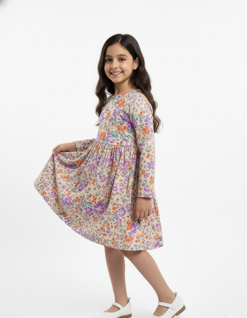 Girls Floral Printed chiffon Dress