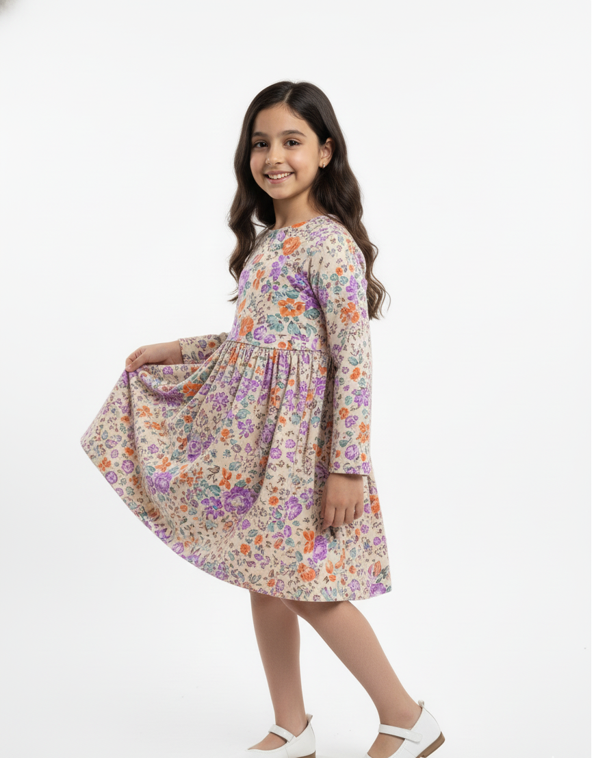 Girls Floral Printed chiffon Dress