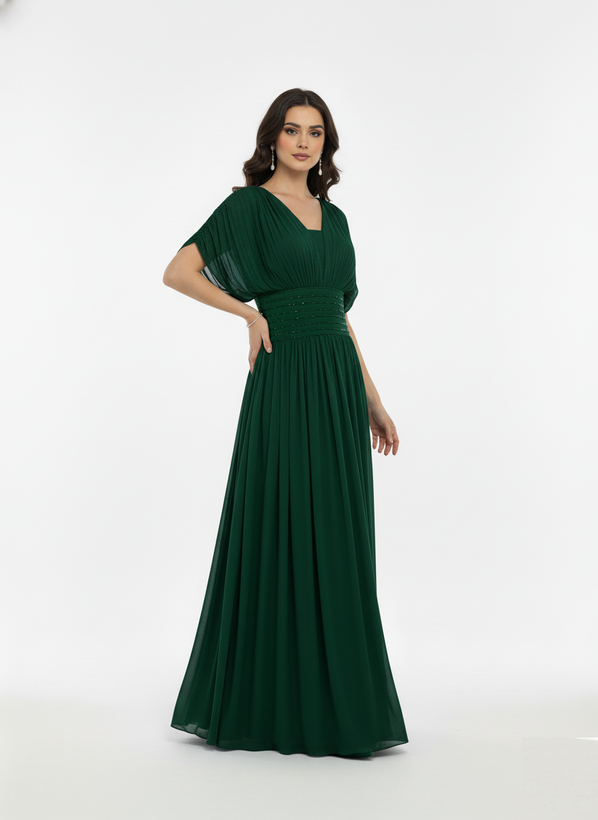 One Shoulder Floral Gown