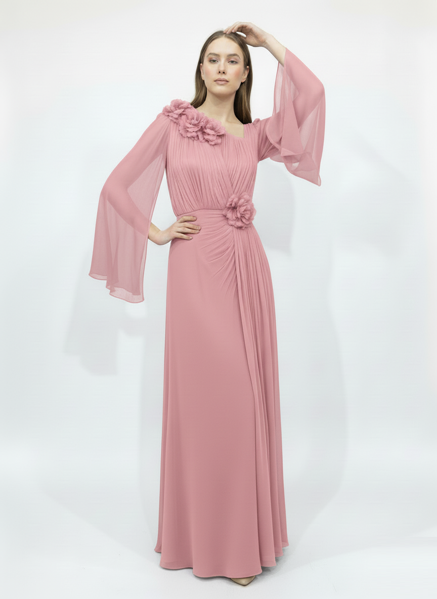 Floral Rosie Cape Sleeve Gown