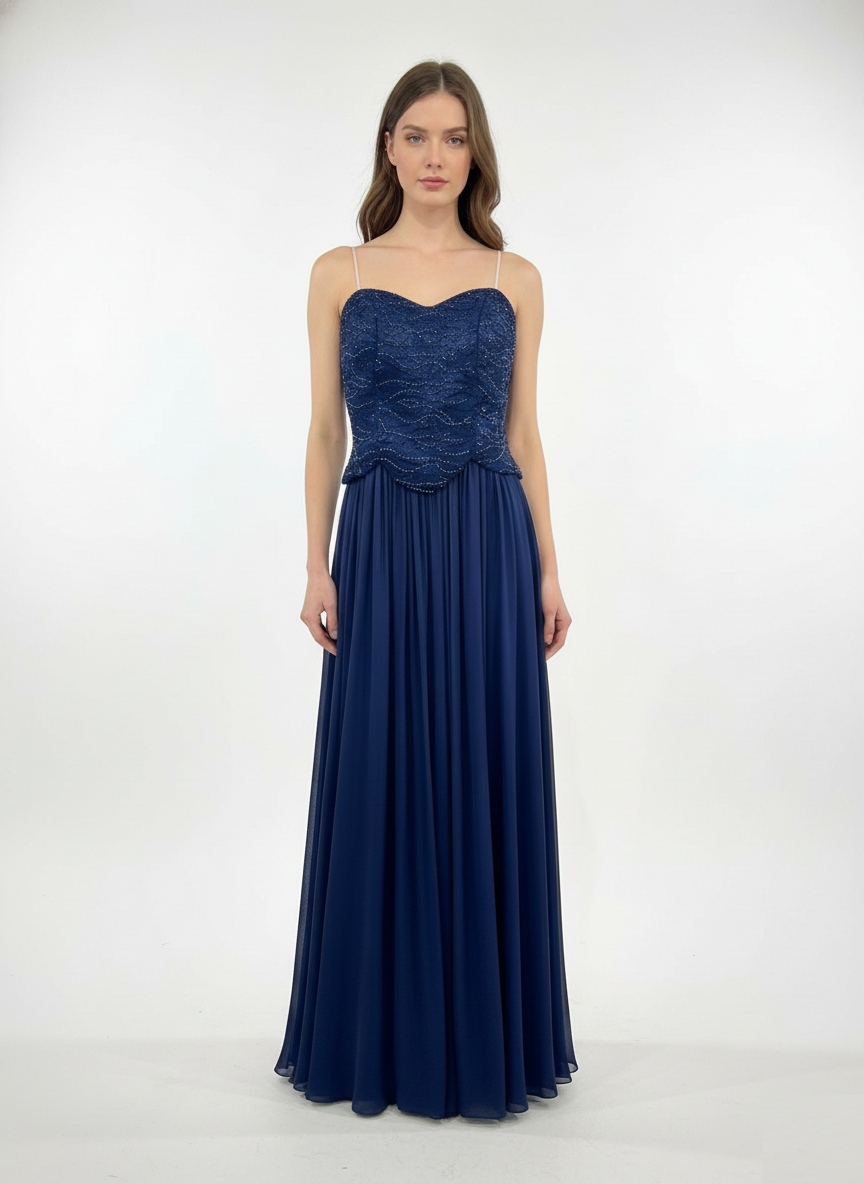 Embroidered Bodice Pleated Rosie Gown