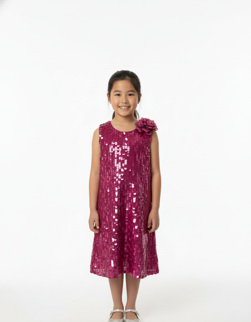 Sleeveless Royal  Sequin Shift Dress