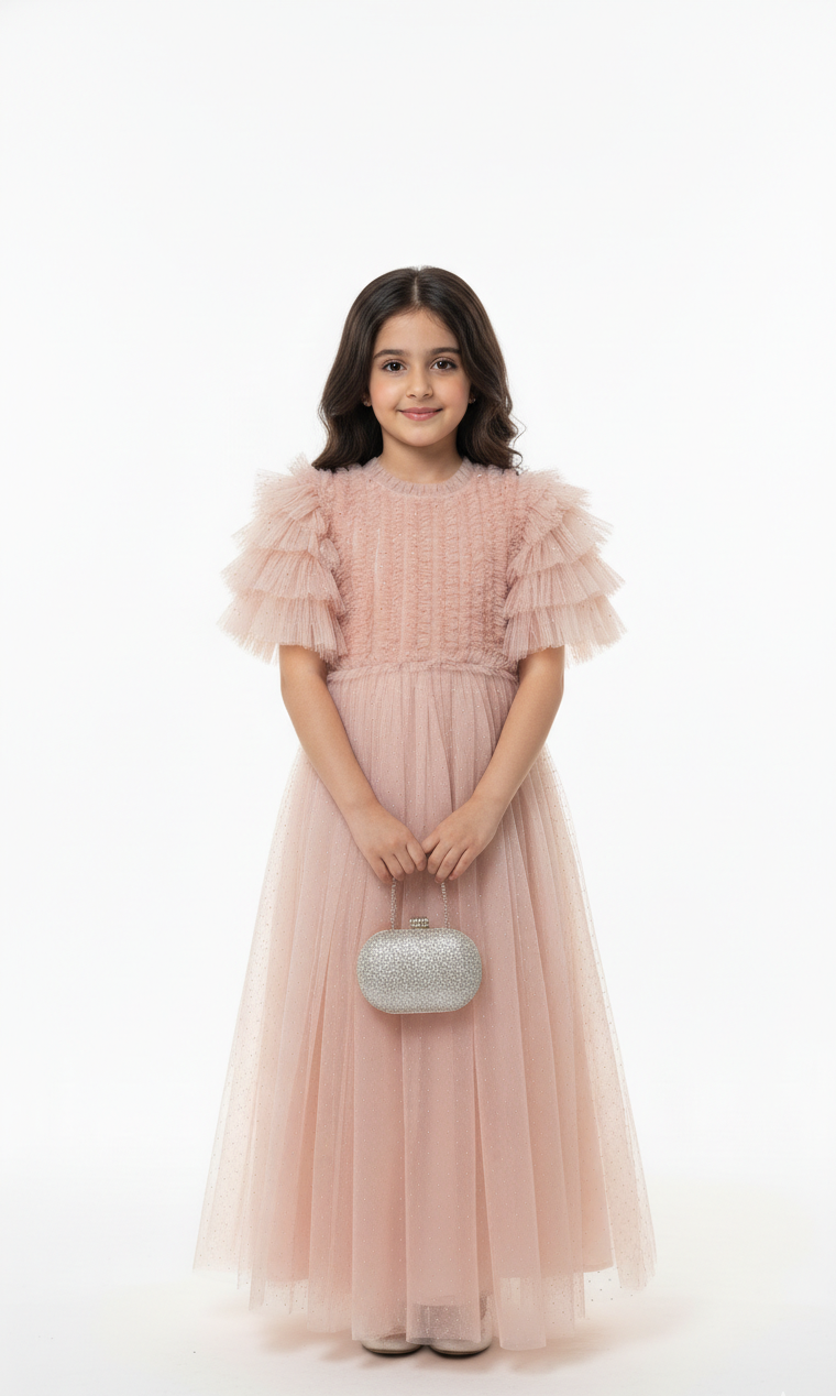 Tiered Ruffle Tulle Occasion Gown