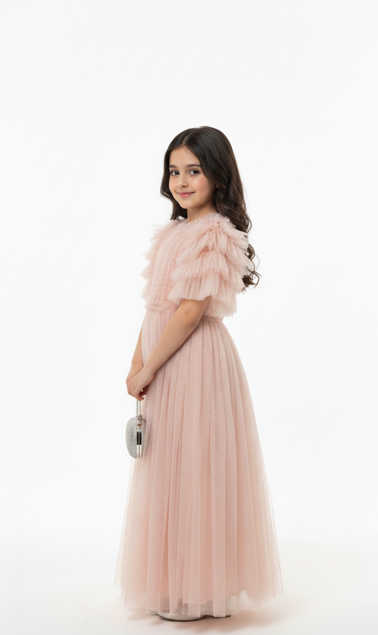 Tiered Ruffle Tulle Occasion Gown