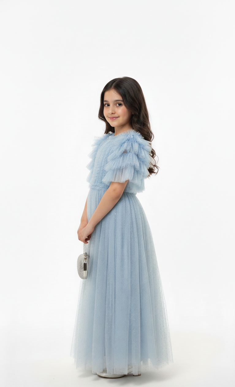 Tiered Ruffle Tulle Occasion Gown