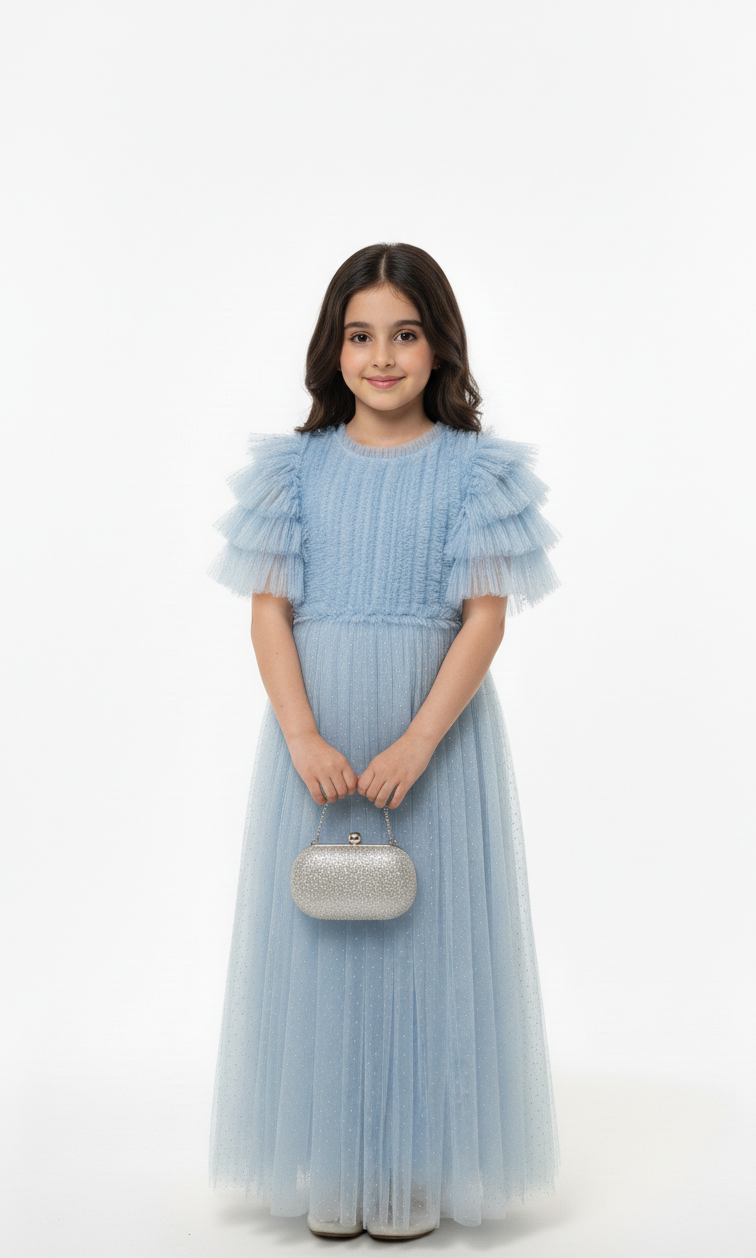 Tiered Ruffle Tulle Occasion Gown