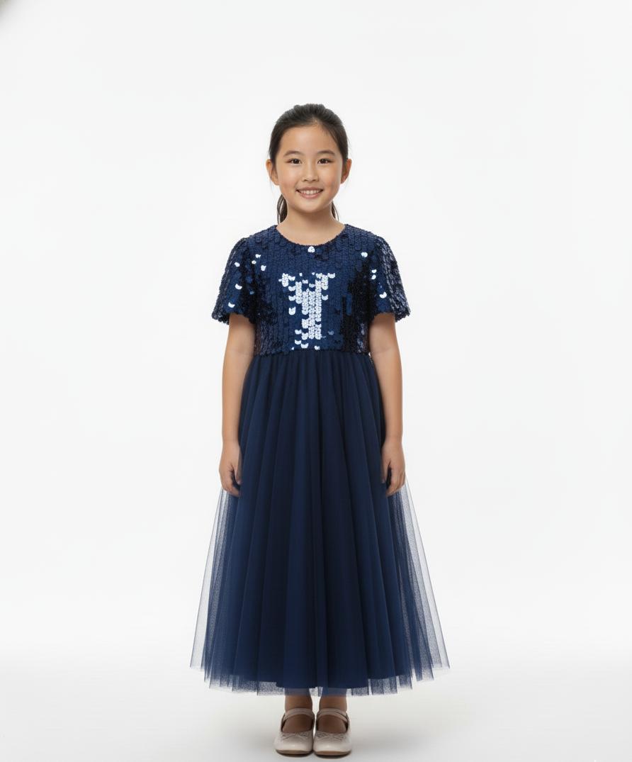 Sequin Embellished Tulle Party Gown