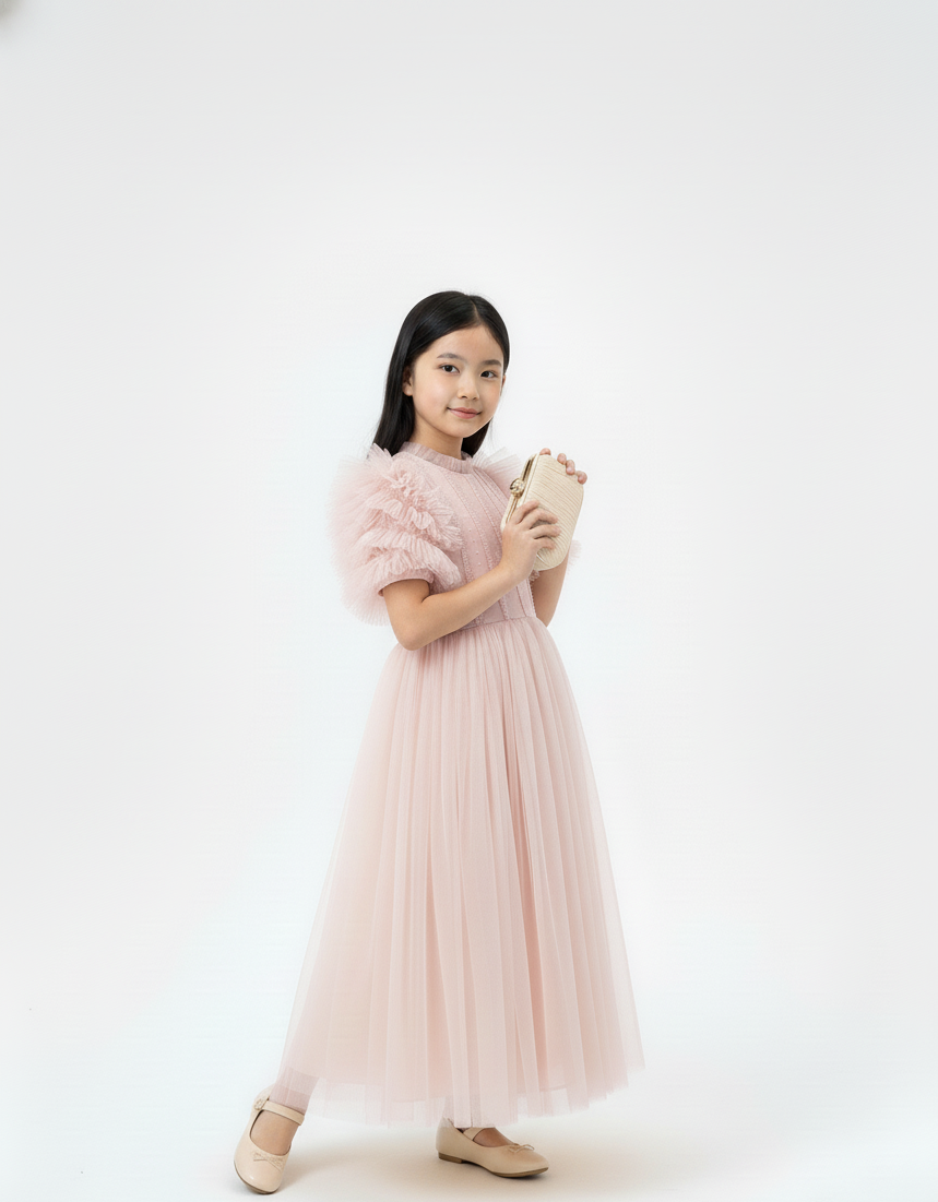 Tiered Tulle Ruffle Occasion Gown