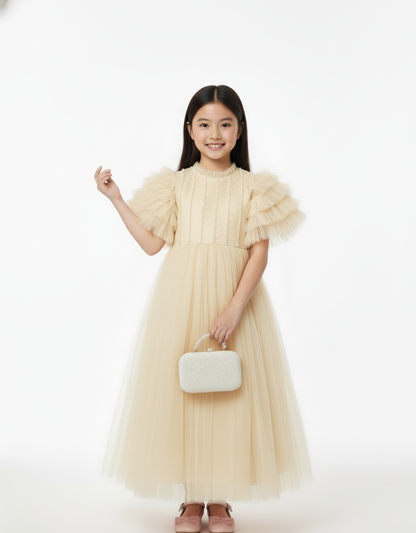 Tiered Tulle Ruffle Occasion Gown