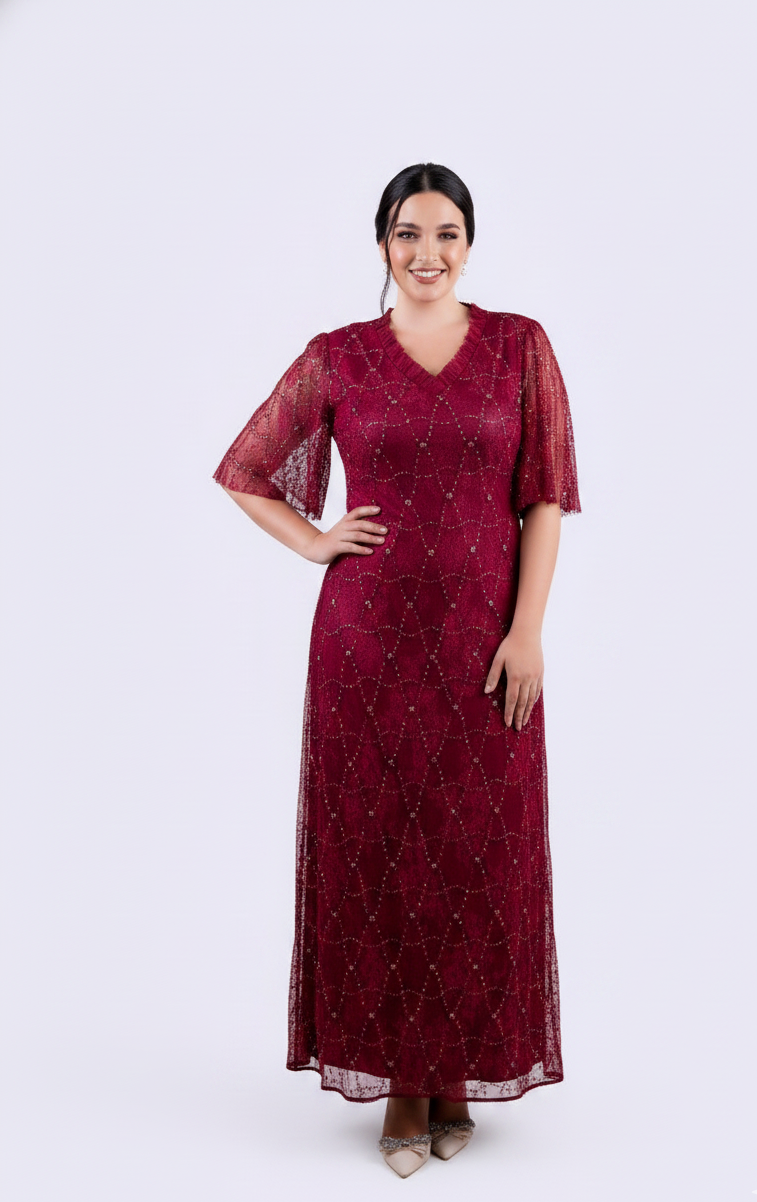Beaded Lace Maxi Dress.