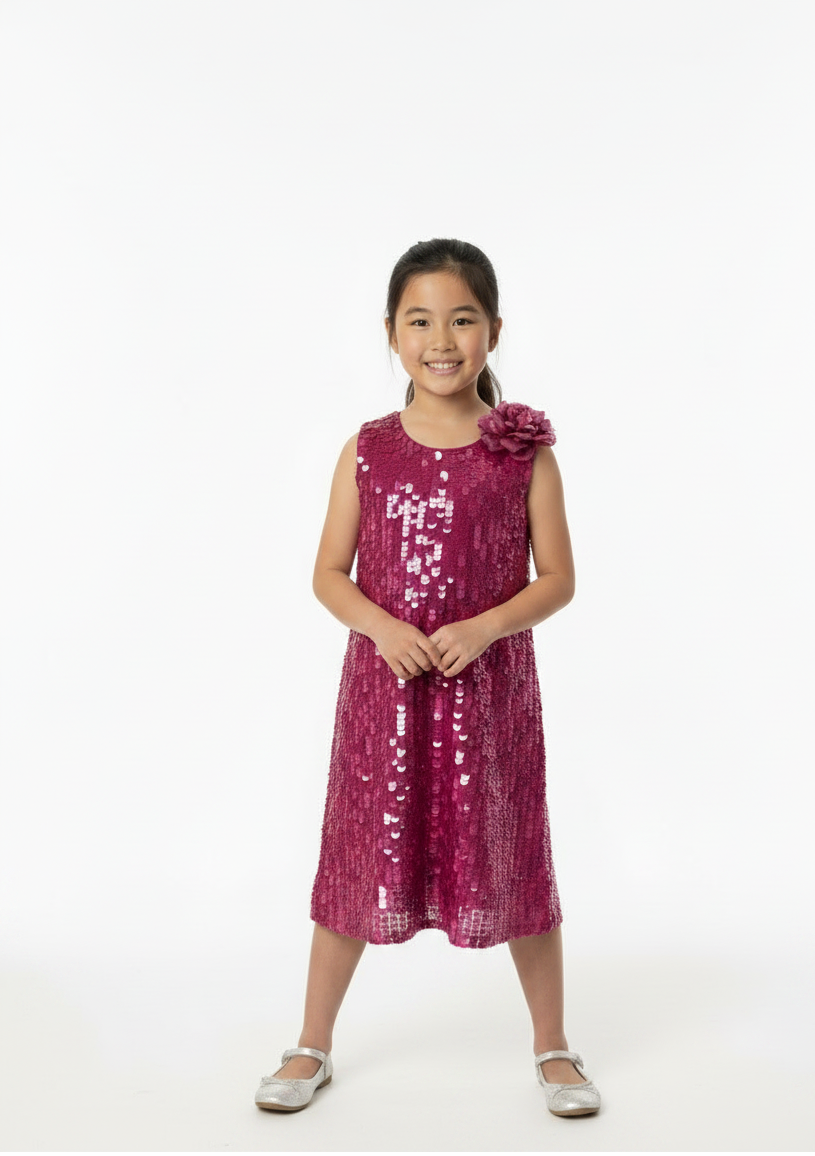 Sleeveless Royal  Sequin Shift Dress